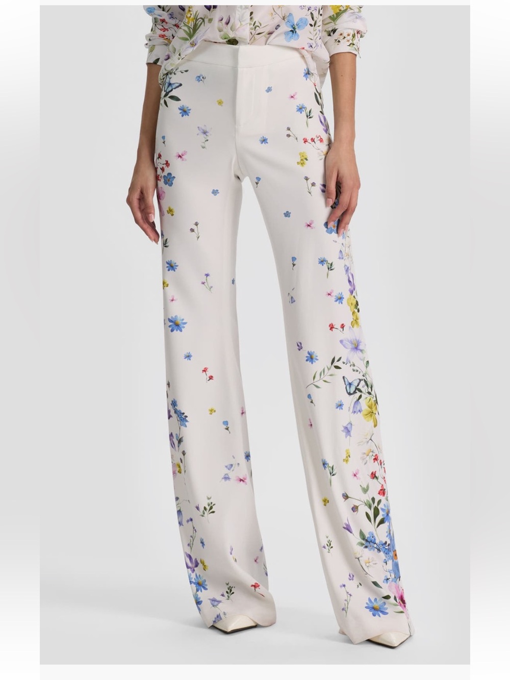 Alice+Olivia Andrew Placed Floral Slim Bootcut Pants NWT